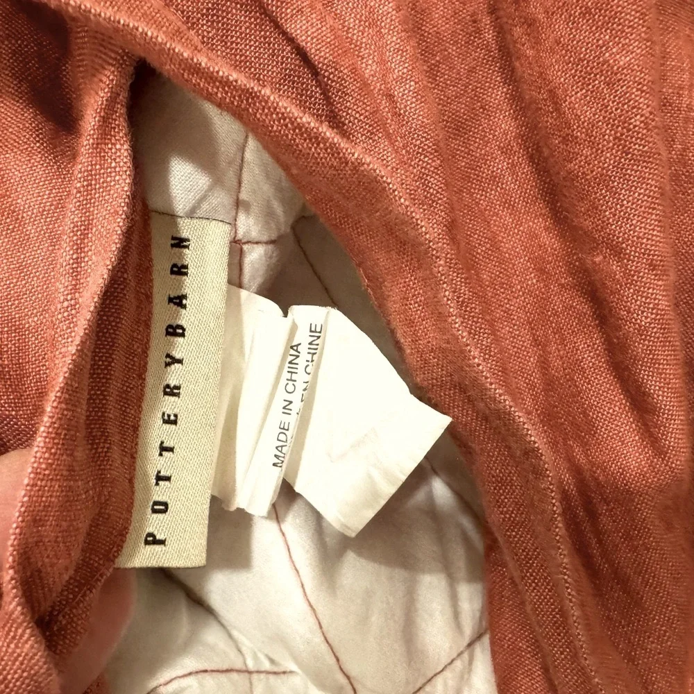 Pottery Barn Kind Size Belgian Flax Linen Diamond Quilted Sham 36” x20”